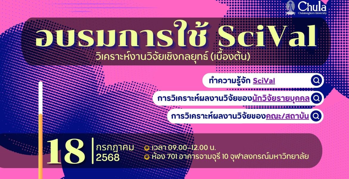 Banner อบรมการใช้ SciVal